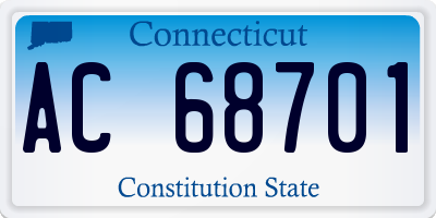 CT license plate AC68701