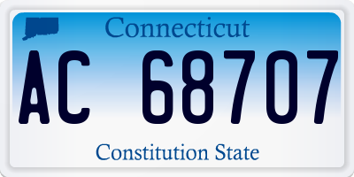 CT license plate AC68707