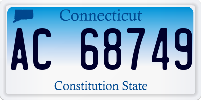 CT license plate AC68749