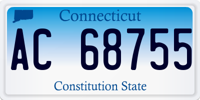 CT license plate AC68755