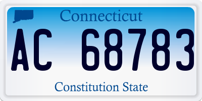 CT license plate AC68783