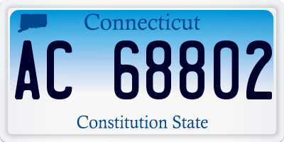 CT license plate AC68802