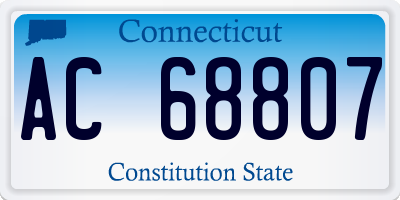 CT license plate AC68807