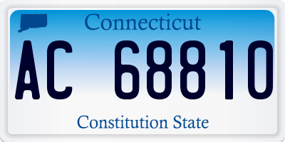 CT license plate AC68810