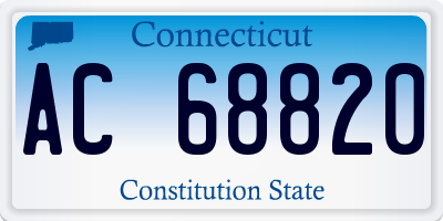 CT license plate AC68820