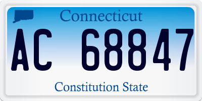 CT license plate AC68847