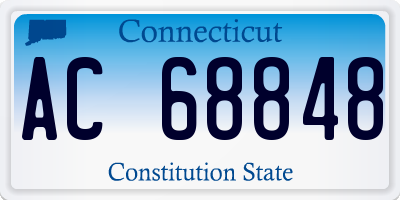 CT license plate AC68848