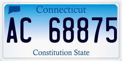 CT license plate AC68875
