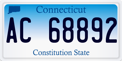 CT license plate AC68892