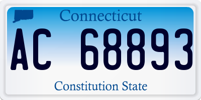 CT license plate AC68893