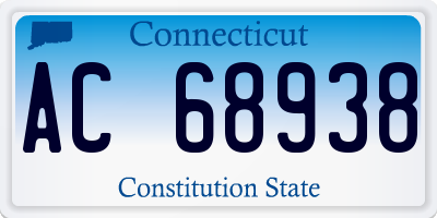 CT license plate AC68938