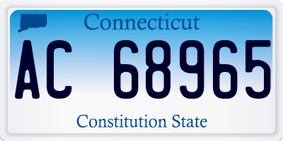CT license plate AC68965