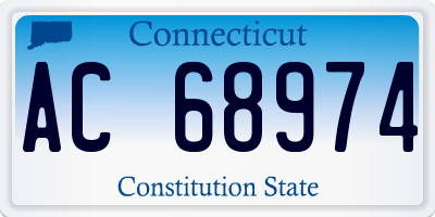 CT license plate AC68974