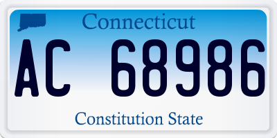 CT license plate AC68986