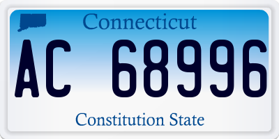 CT license plate AC68996