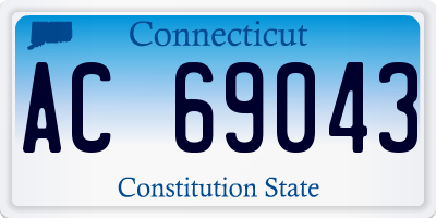 CT license plate AC69043