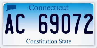 CT license plate AC69072
