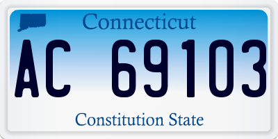 CT license plate AC69103