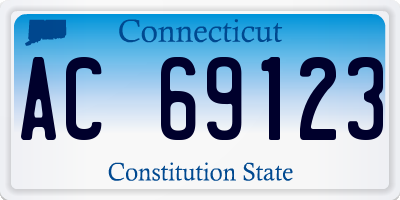CT license plate AC69123
