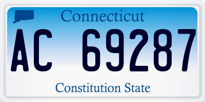 CT license plate AC69287