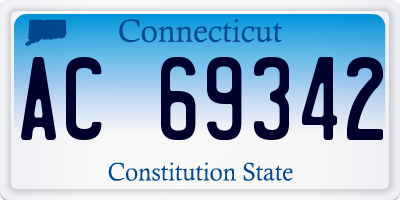 CT license plate AC69342