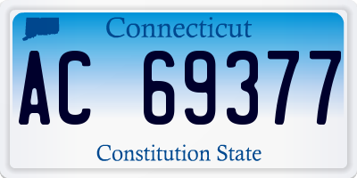 CT license plate AC69377