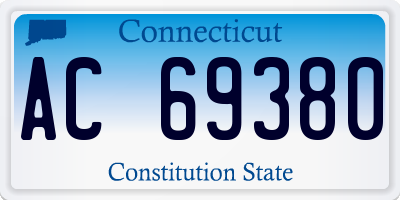 CT license plate AC69380