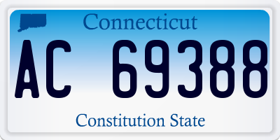 CT license plate AC69388