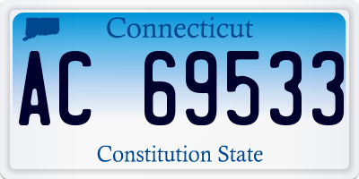 CT license plate AC69533