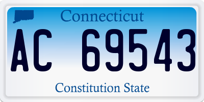 CT license plate AC69543