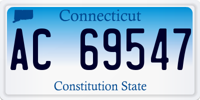 CT license plate AC69547