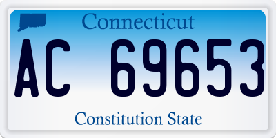 CT license plate AC69653
