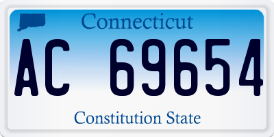 CT license plate AC69654