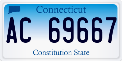 CT license plate AC69667