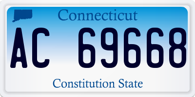 CT license plate AC69668
