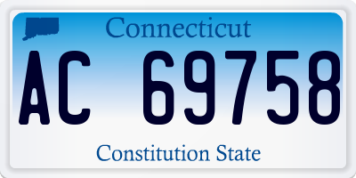 CT license plate AC69758