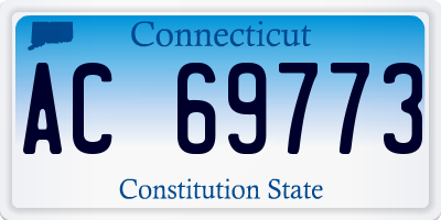 CT license plate AC69773