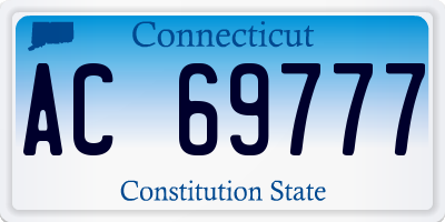 CT license plate AC69777