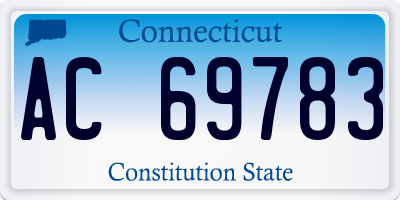 CT license plate AC69783