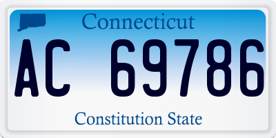 CT license plate AC69786