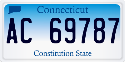 CT license plate AC69787