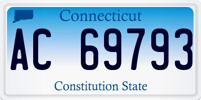 CT license plate AC69793