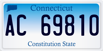 CT license plate AC69810