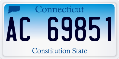 CT license plate AC69851