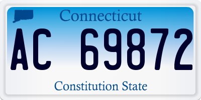 CT license plate AC69872