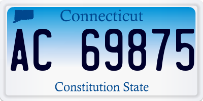 CT license plate AC69875