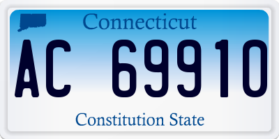 CT license plate AC69910