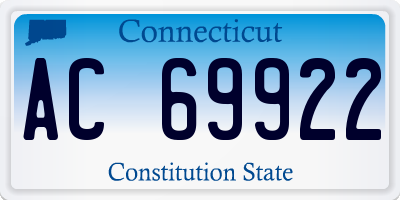 CT license plate AC69922