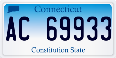 CT license plate AC69933