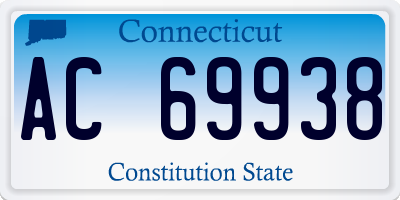 CT license plate AC69938